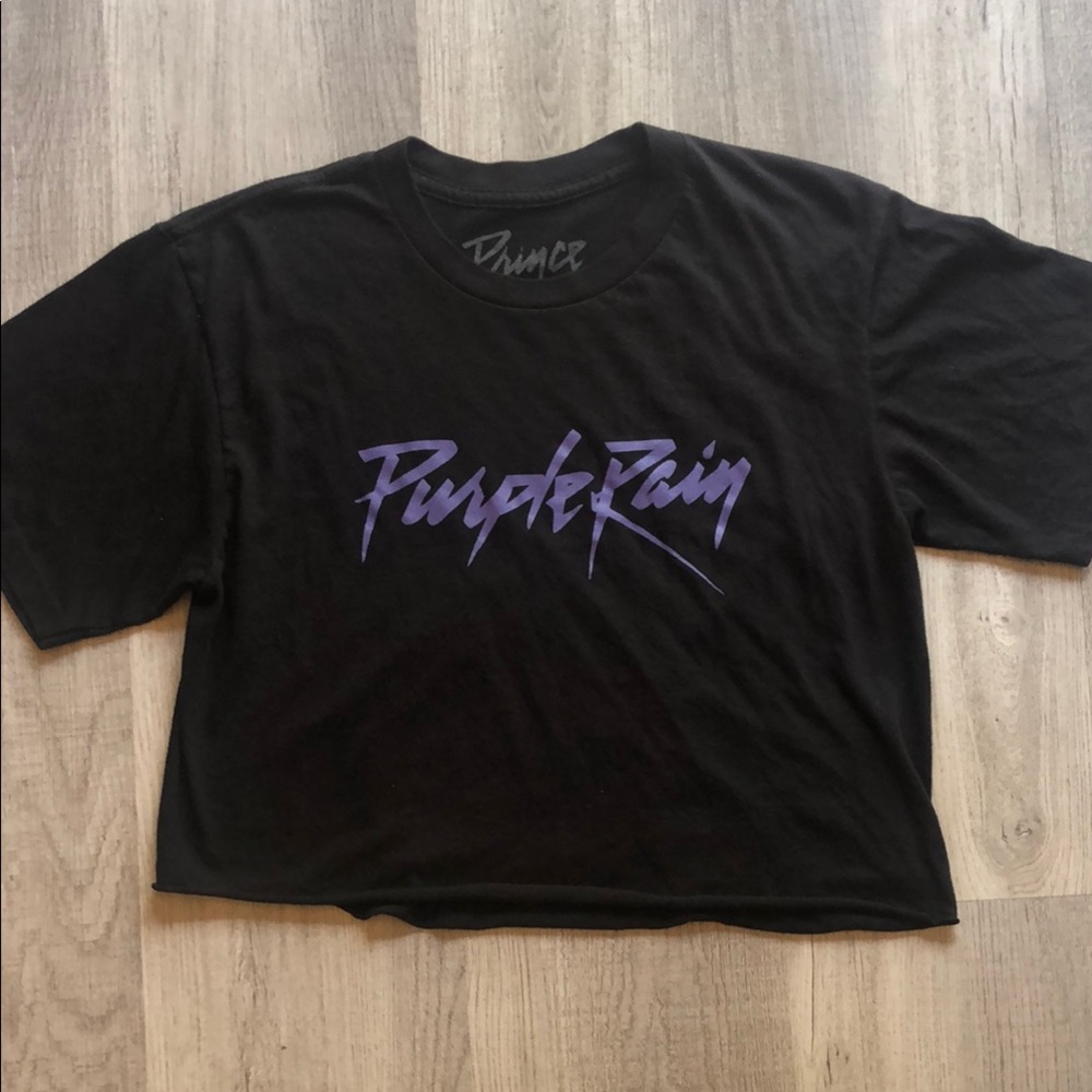 Prince Shirt Black and Purple Crop T-Shirt women’s medium 💜